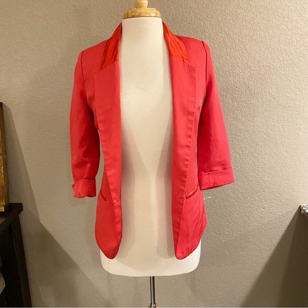 Swoon 3/4 Sleeve Blazer Red Small